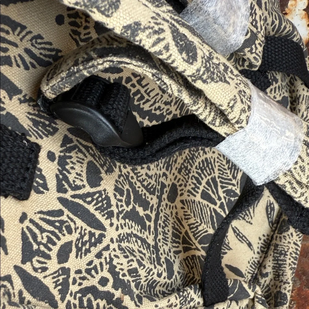 Myra Bag Juniper Bloom (in Desert Aloe) Floral Beige/Black Canvas Backpack Tote